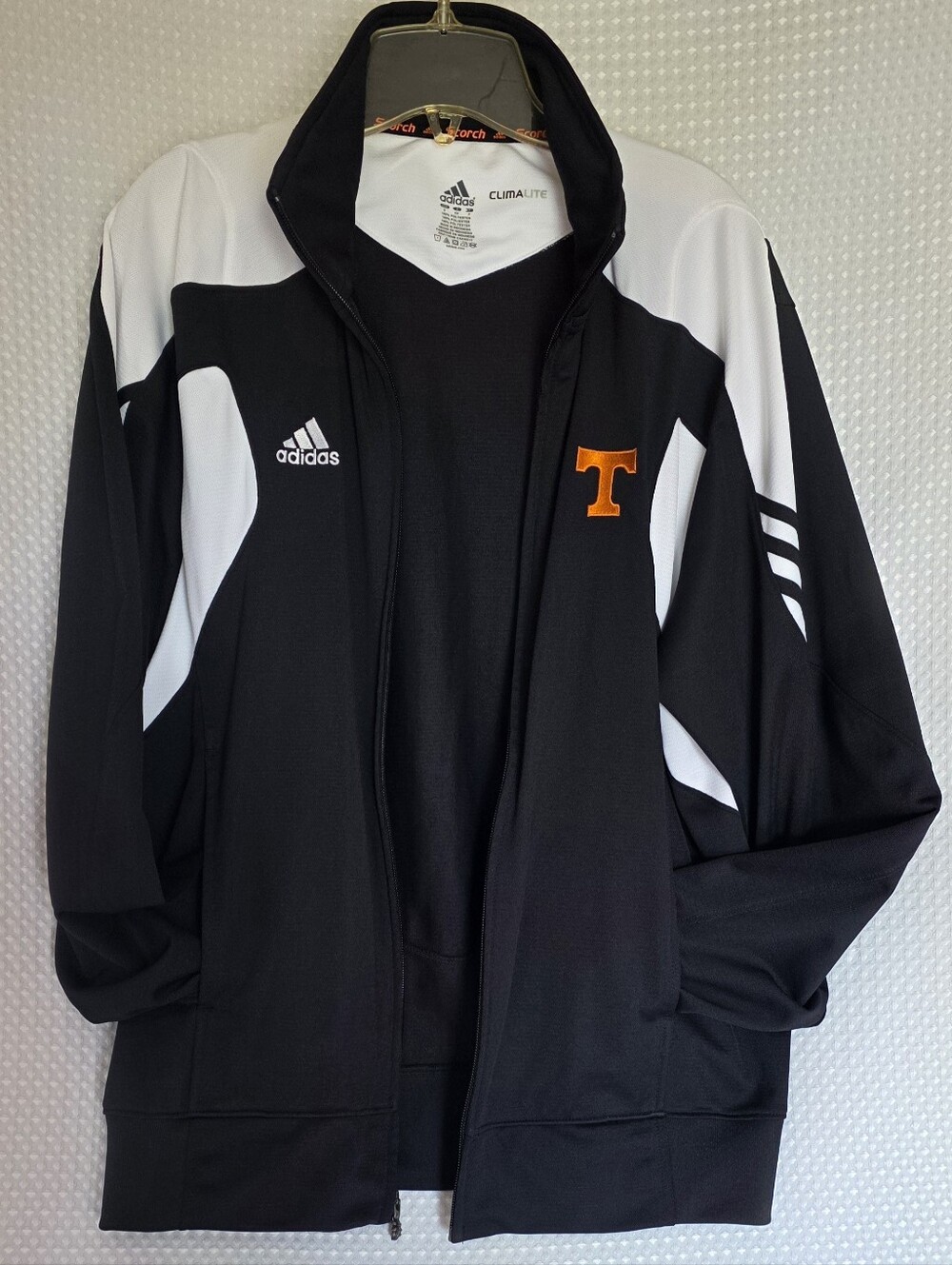 Adidas Tennessee Volunteers Climalite full-zip track jacket in black and white